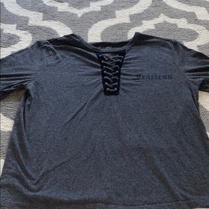 Women’s Fearless grey shortsleeved shirt